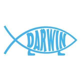 Darwin Fish Decal (Baby Blue)